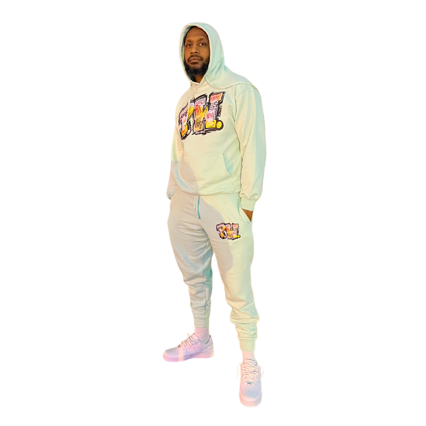 PW Graffiti Sweatsuit - Mint Green