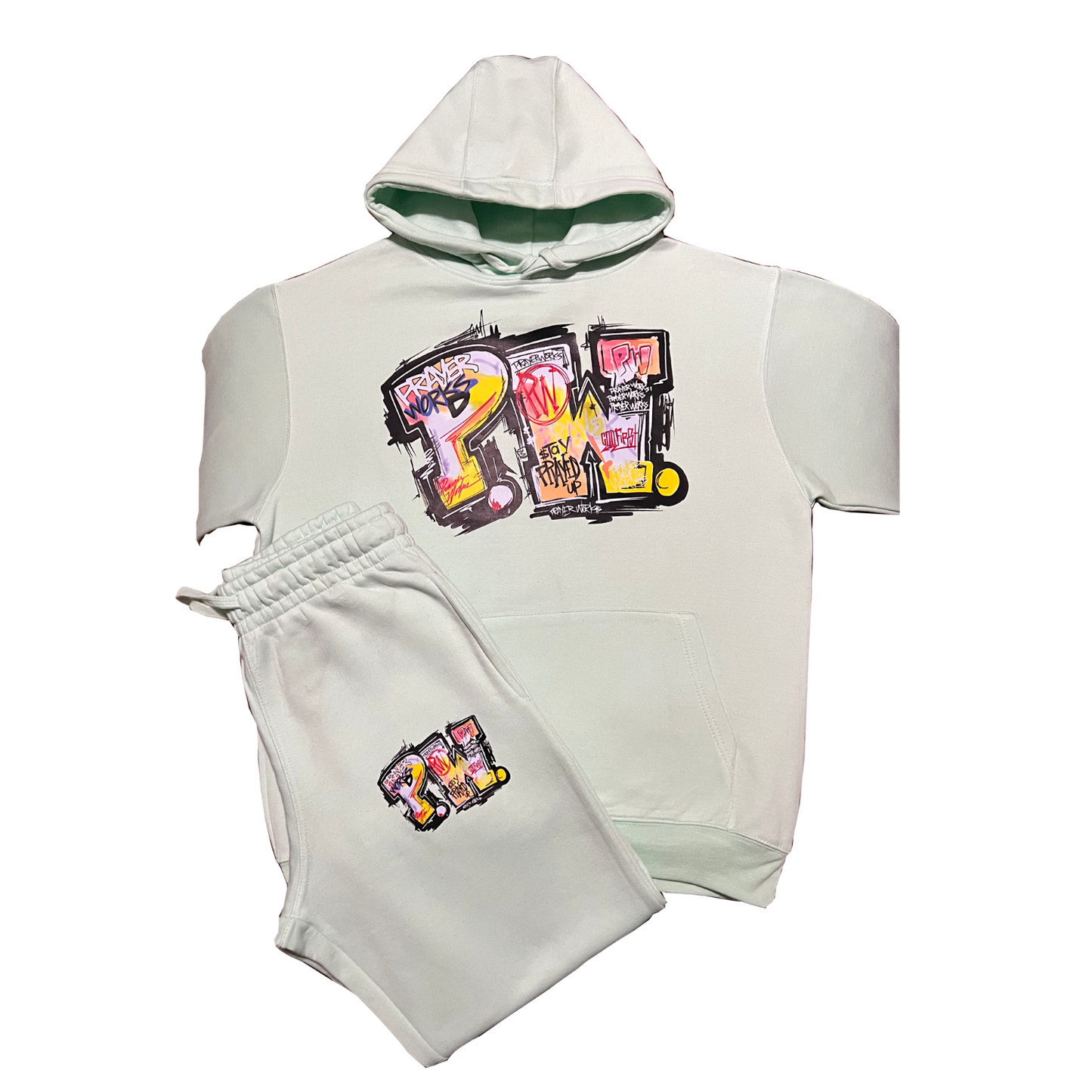 PW Graffiti Sweatsuit - Mint Green