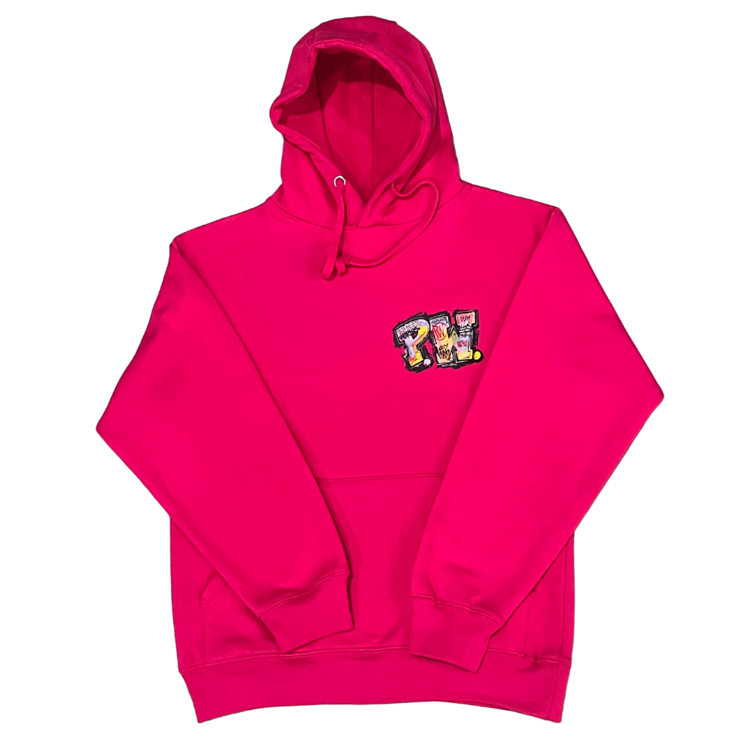 PW Graffiti Hoodie - Fuchsia Pink