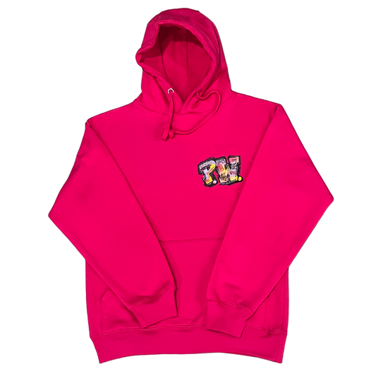 PW Graffiti Hoodie - Fuchsia Pink