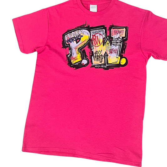 PW Graffiti Tee - Fuchsia Pink