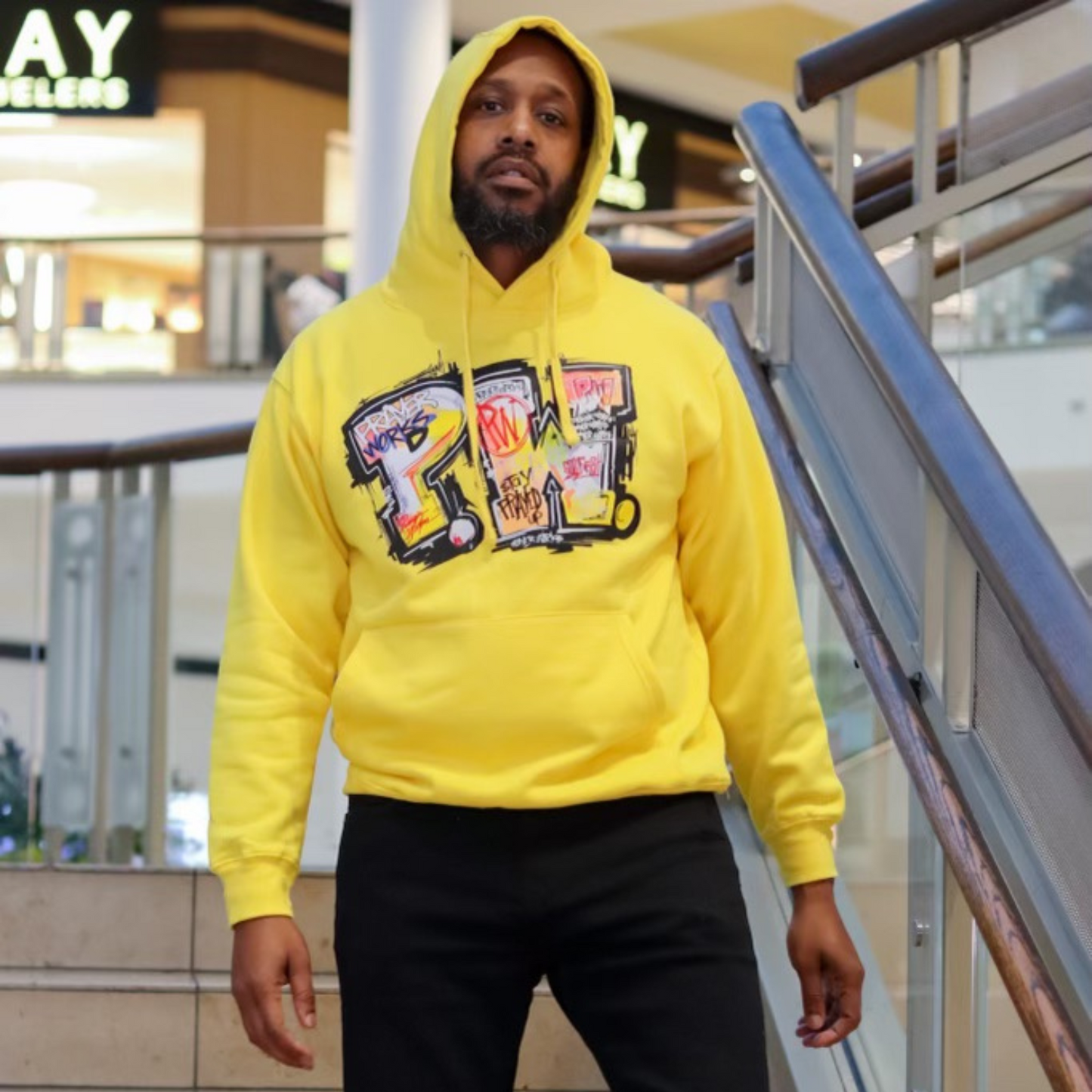 PW Graffiti Hoodie - Yellow